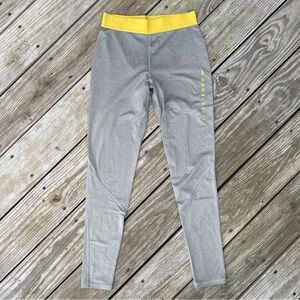 Nike Gray Leggings with Yellow Accents